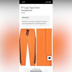 Kids fendi FF logo tape track sweatpants in orange
